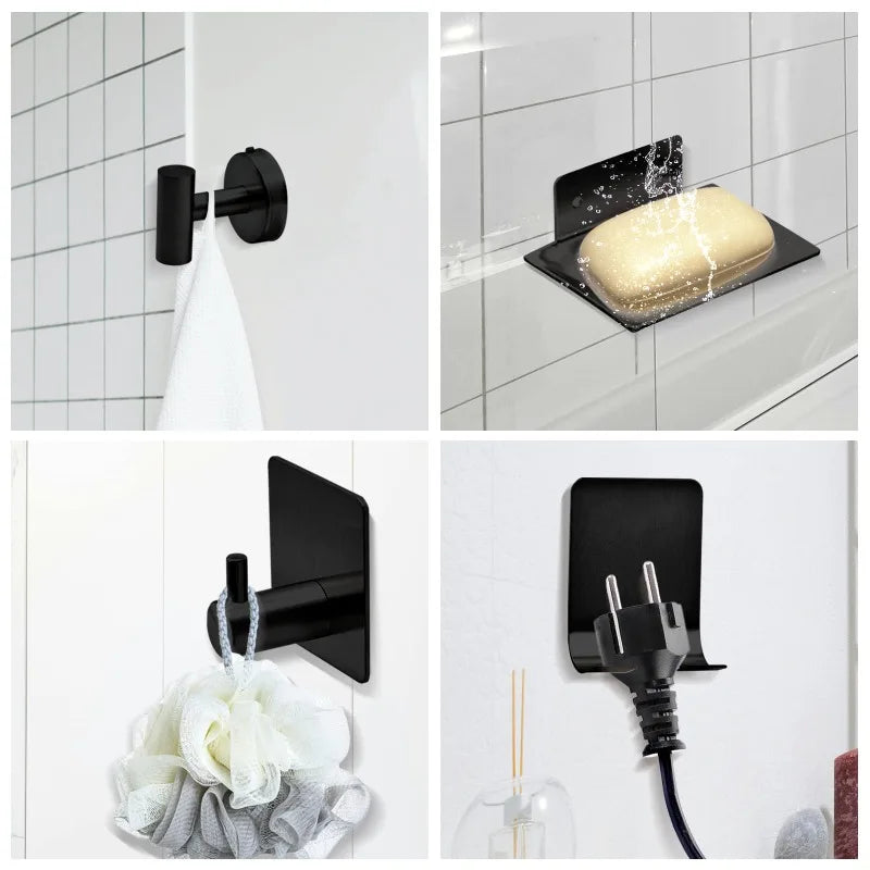 Bathroom Hardware Set 7Pcs Bathroom Towel Rack Including 16" Hand Towel Bars Toilet Paper Holders, Towel Rings, Robe Towel Hooks