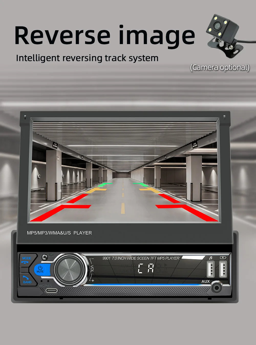 ESSGOO Car Stereo Head Unit MP5 Bluetooth Touch Screen USB