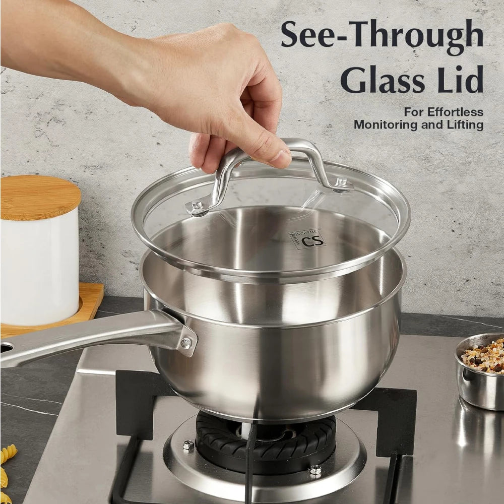 Koch Systeme Cs Stainless Steel Saucepan Set With Lids