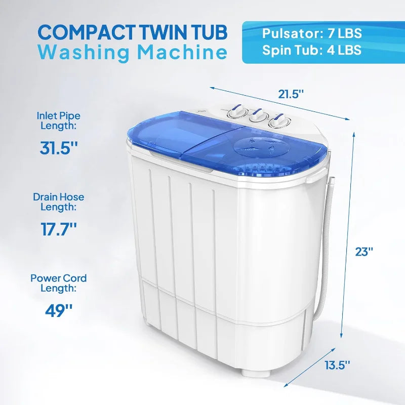 XMSJCN Portable Washing Machine And Dryer Combo Unit