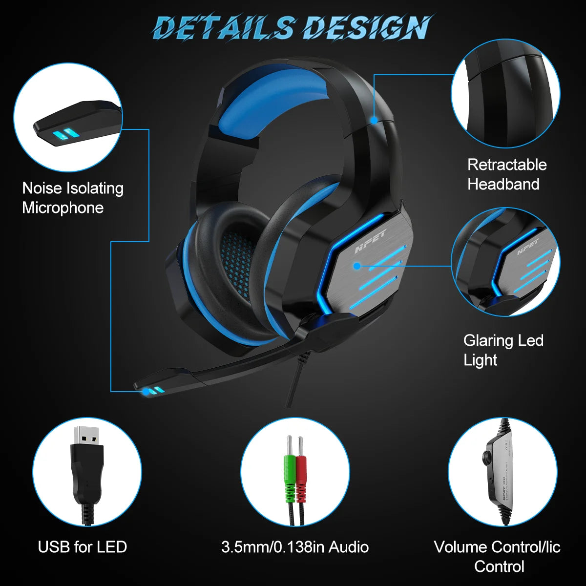 NPET HS10 Wired Gaming Headphones With Microphone Headset