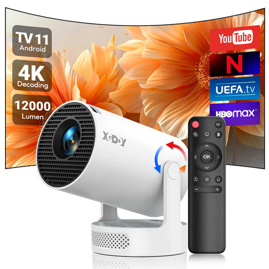 XGODY 4K LED Projector 12000 Lumen WiFi 6 Bluetooth 5.0