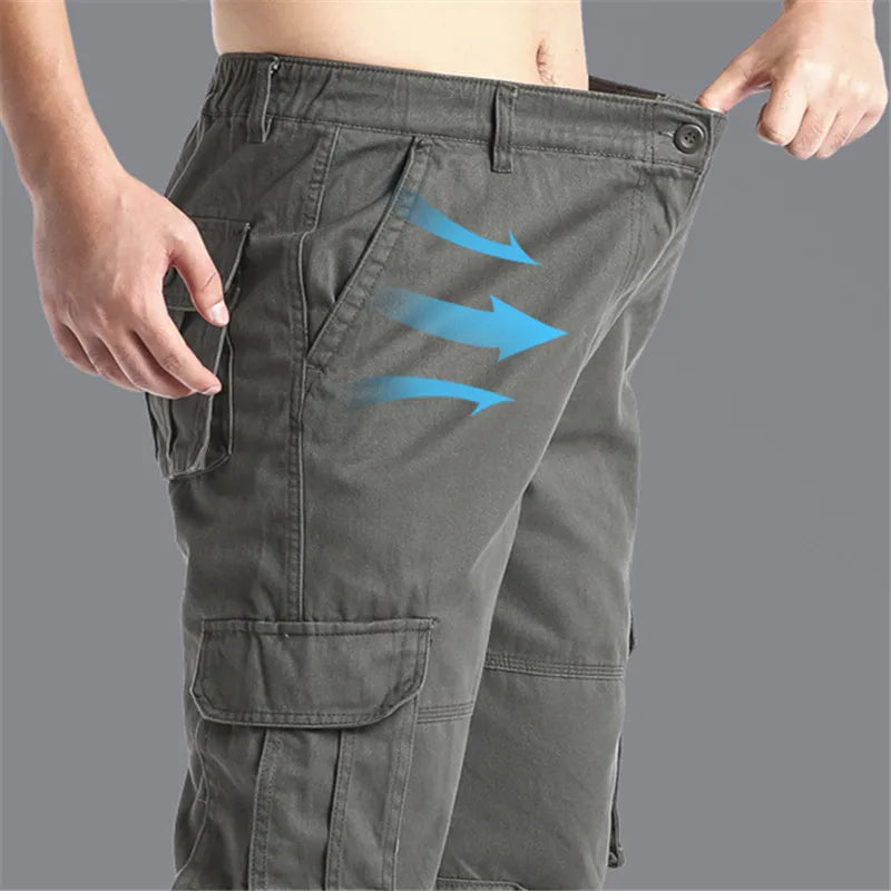 Enweig Pocket Overalls Pure Cotton Men Outdoor Work Pants